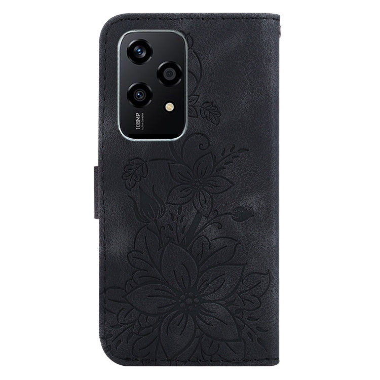 For Honor 200 Lite Global Lily Embossed Leather Phone Case