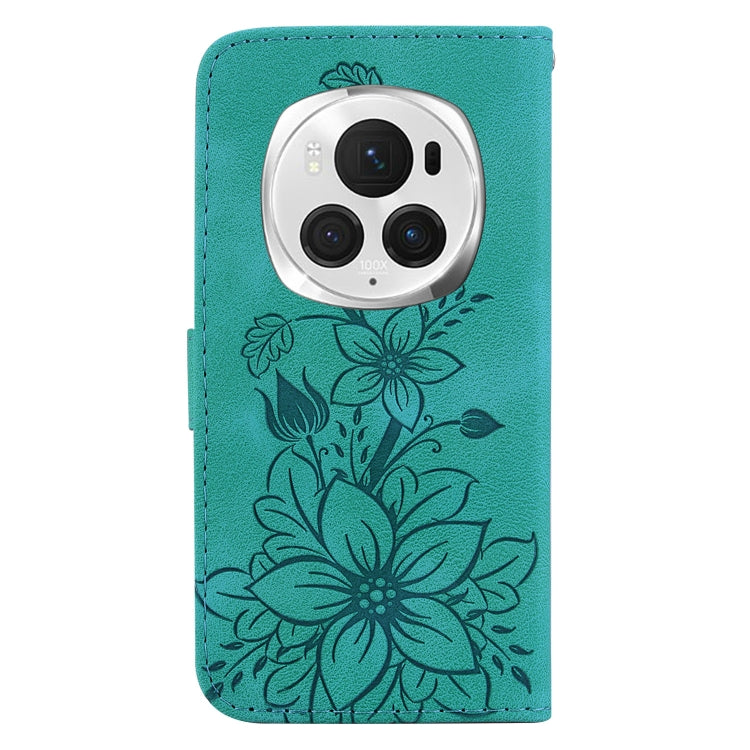 For Honor Magic6 Pro Lily Embossed Leather Phone Case