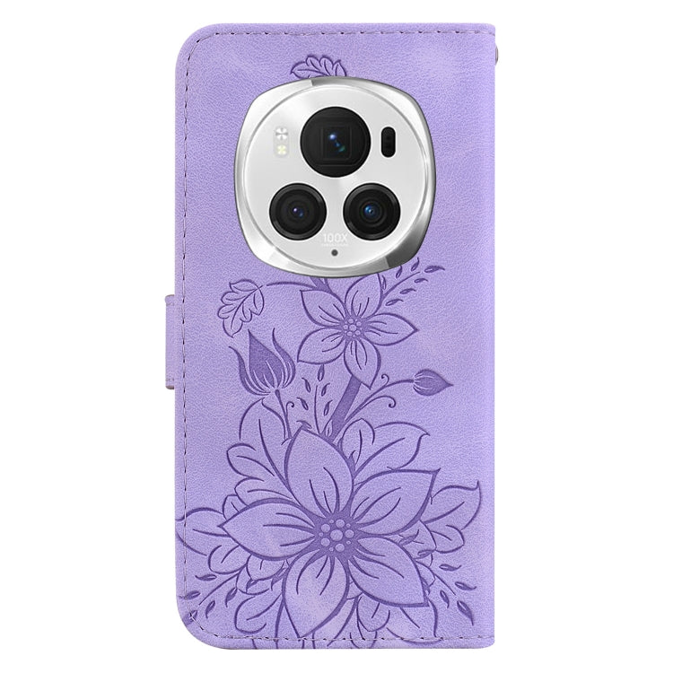 For Honor Magic6 Pro Lily Embossed Leather Phone Case