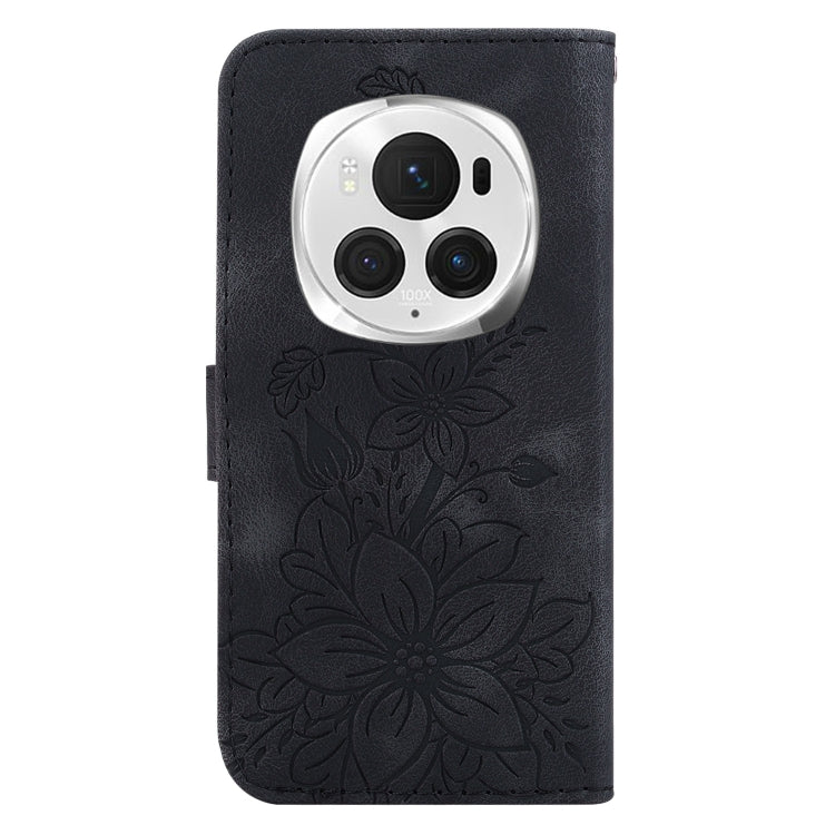 For Honor Magic6 Pro Lily Embossed Leather Phone Case