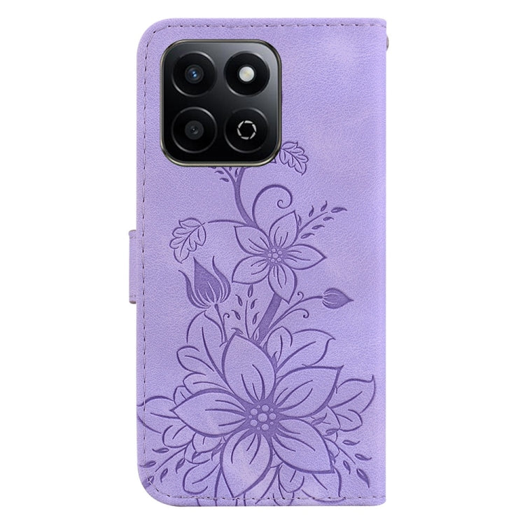 For Honor Play 60 Plus Lily Embossed Leather Phone Case