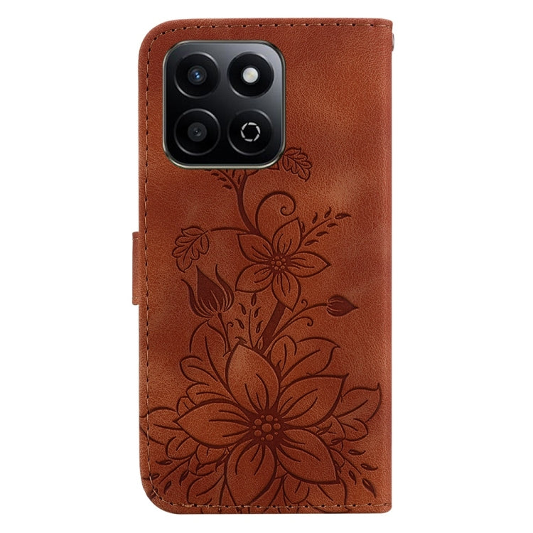 For Honor Play 60 Plus Lily Embossed Leather Phone Case