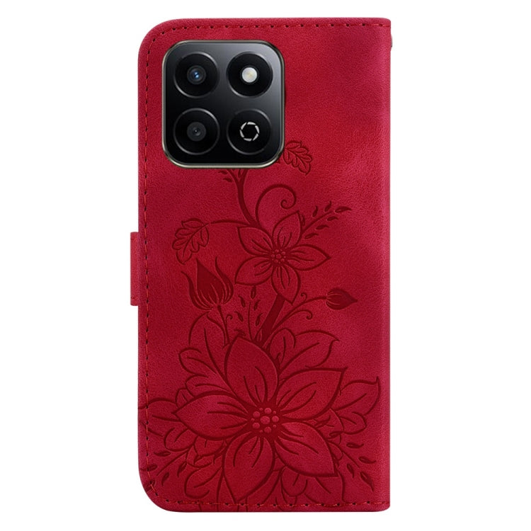 For Honor Play 60 Plus Lily Embossed Leather Phone Case