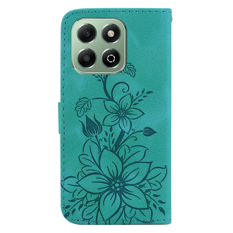 For Honor X6b Lily Embossed Leather Phone Case