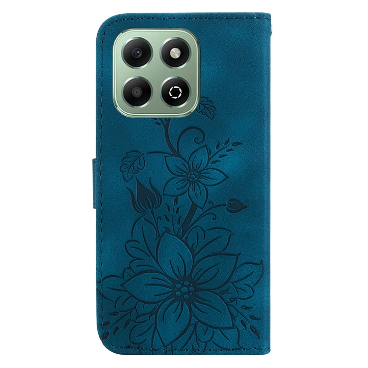 For Honor X6b Lily Embossed Leather Phone Case