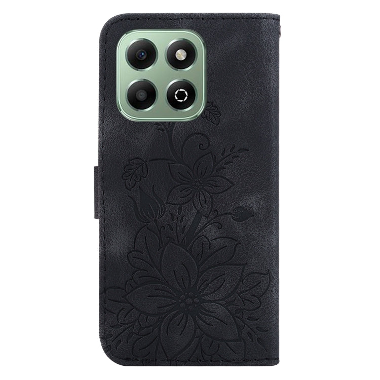 For Honor X6b Lily Embossed Leather Phone Case
