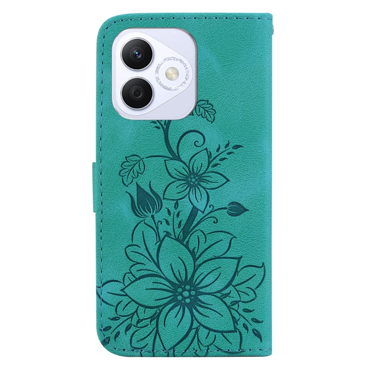 For Honor X60i Lily Embossed Leather Phone Case