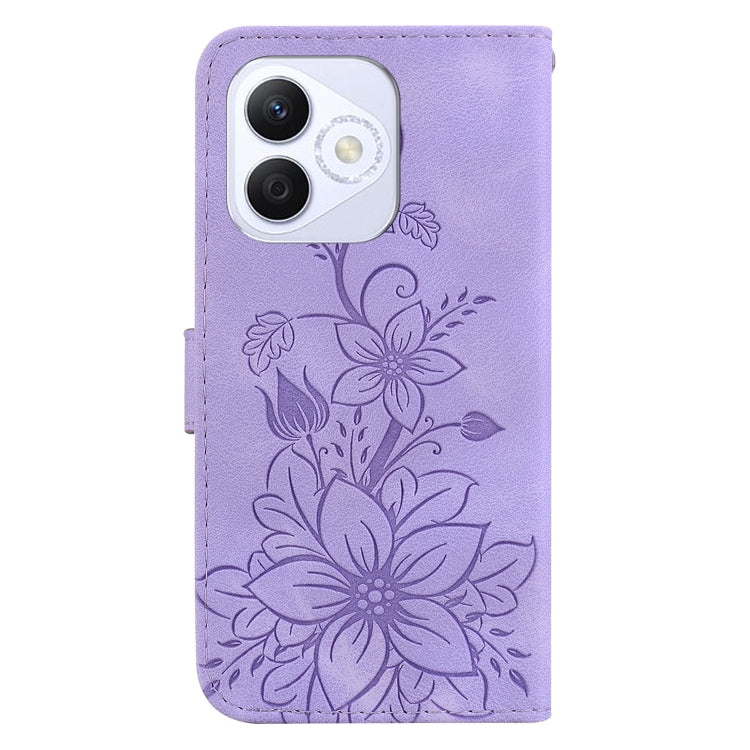 For Honor X60i Lily Embossed Leather Phone Case