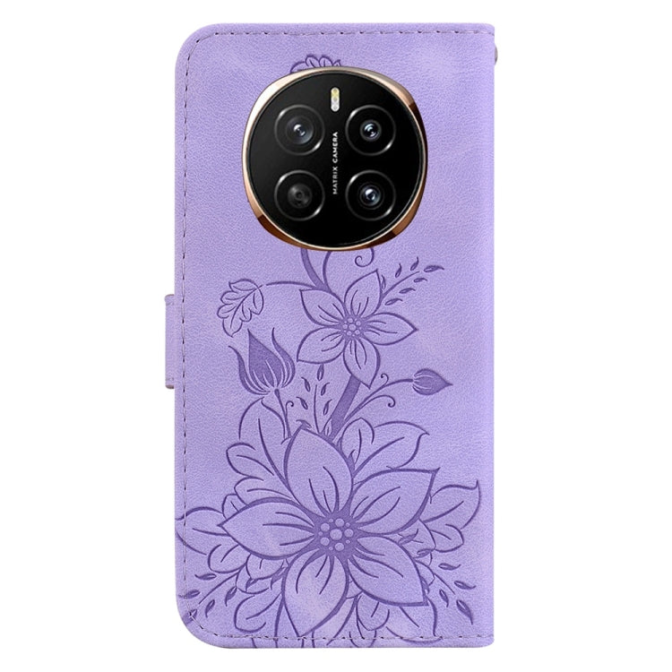 For Honor Magic7 Lily Embossed Leather Phone Case
