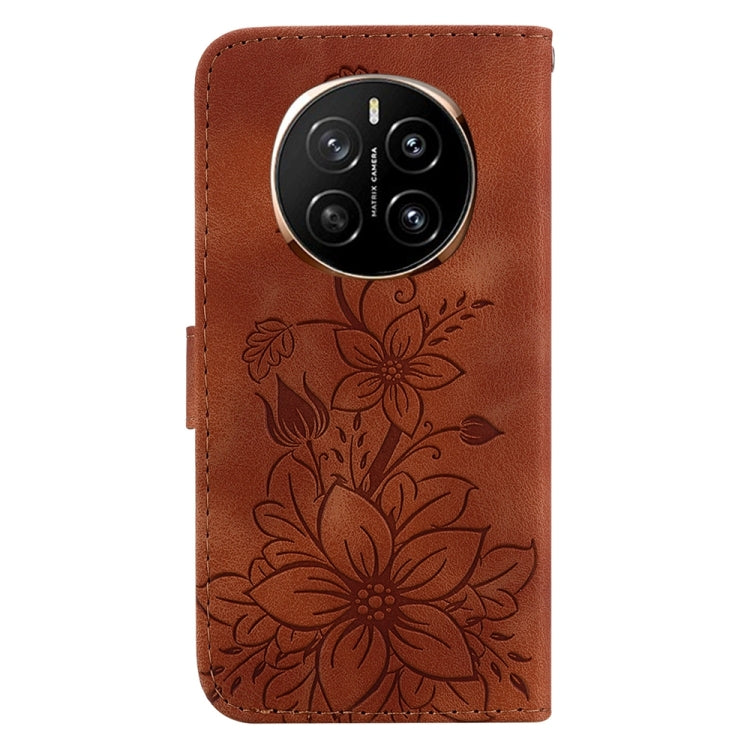 For Honor Magic7 Lily Embossed Leather Phone Case