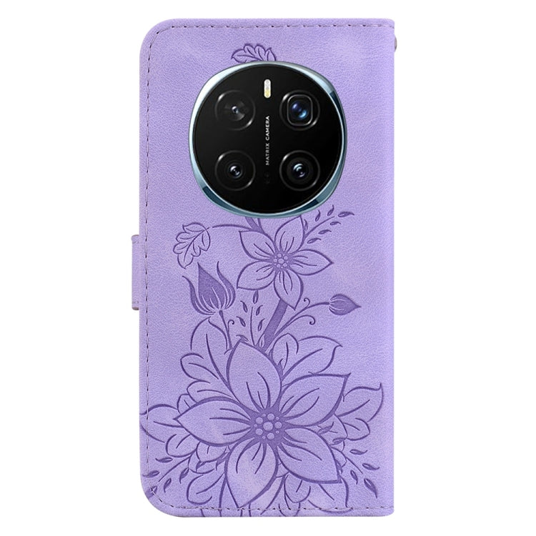 For Honor Magic7 Pro Lily Embossed Leather Phone Case