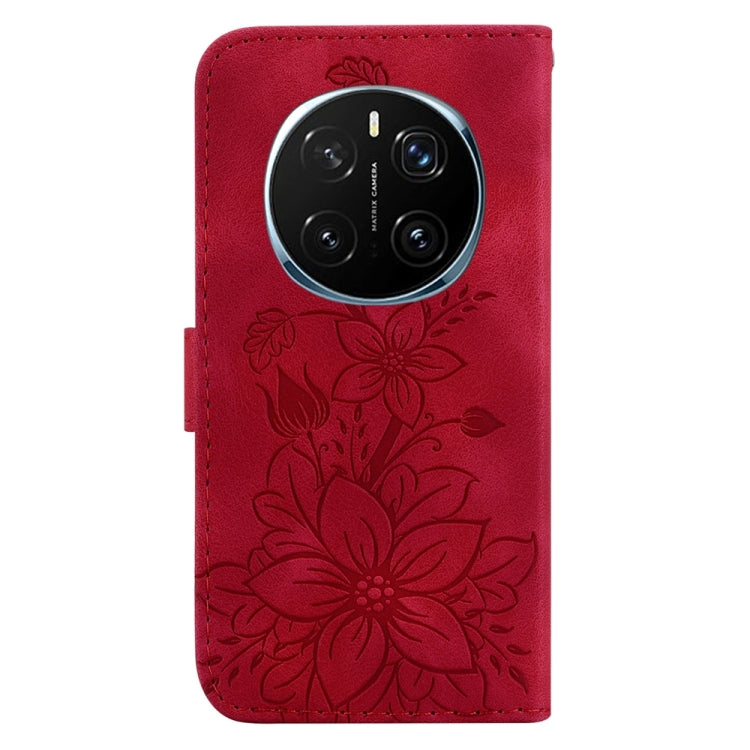 For Honor Magic7 Pro Lily Embossed Leather Phone Case