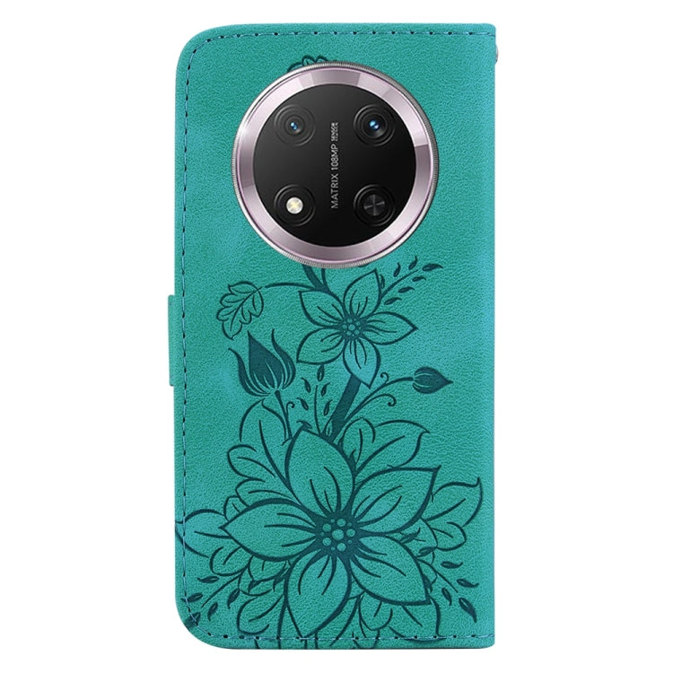 For Honor X9c Lily Embossed Leather Phone Case