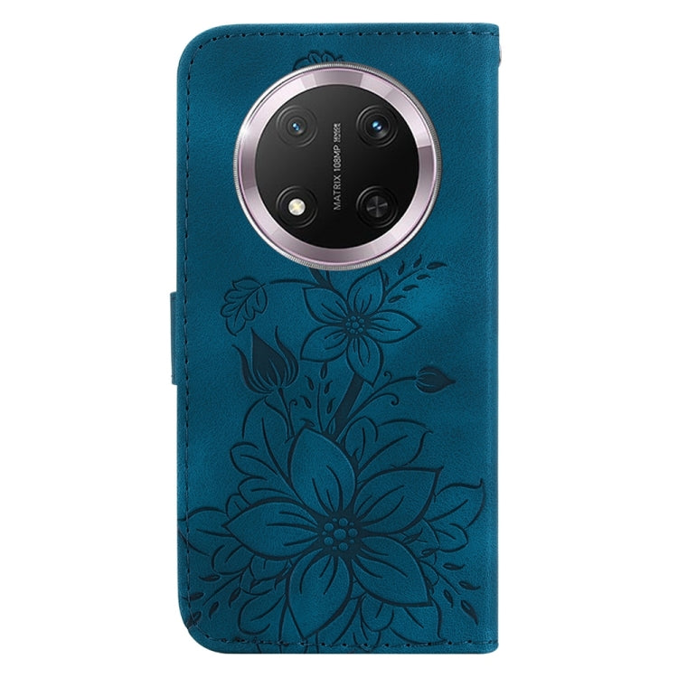 For Honor X9c Lily Embossed Leather Phone Case
