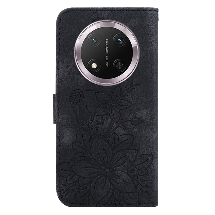 For Honor X9c Lily Embossed Leather Phone Case