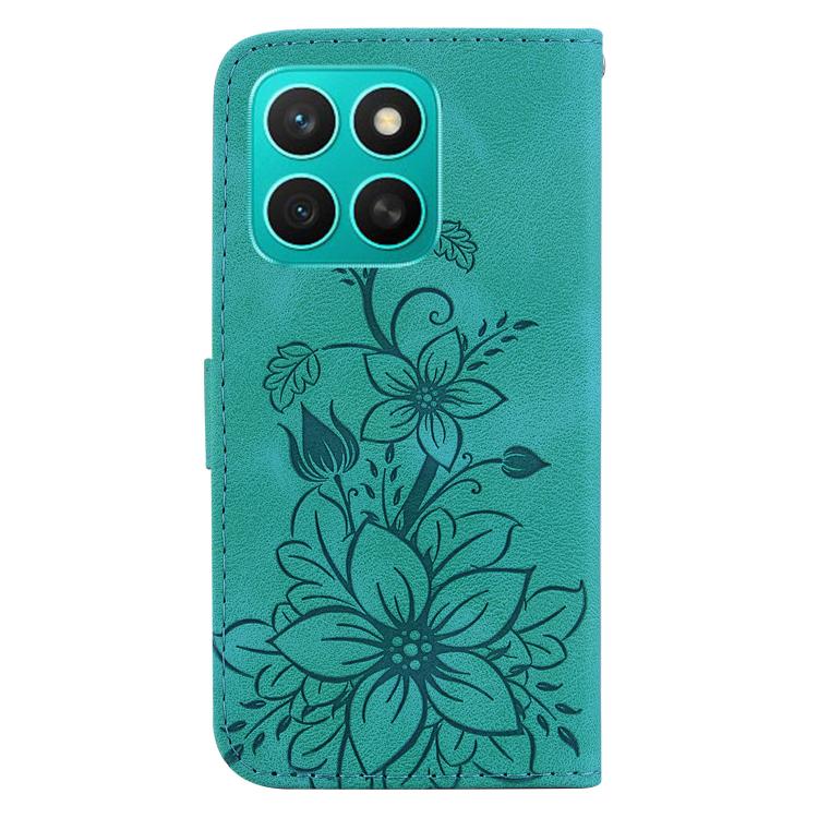For Honor X8c 4G Lily Embossed Leather Phone Case