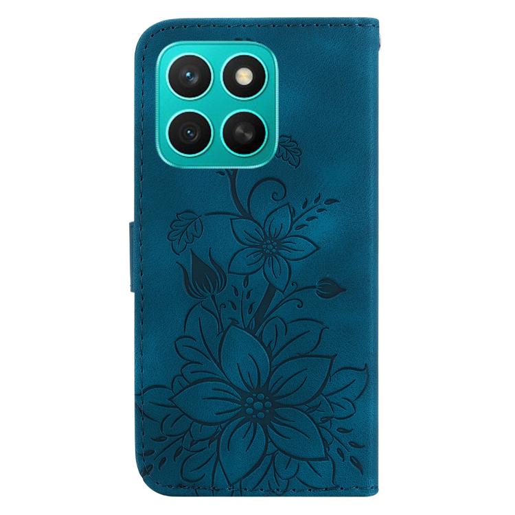 For Honor X8c 4G Lily Embossed Leather Phone Case