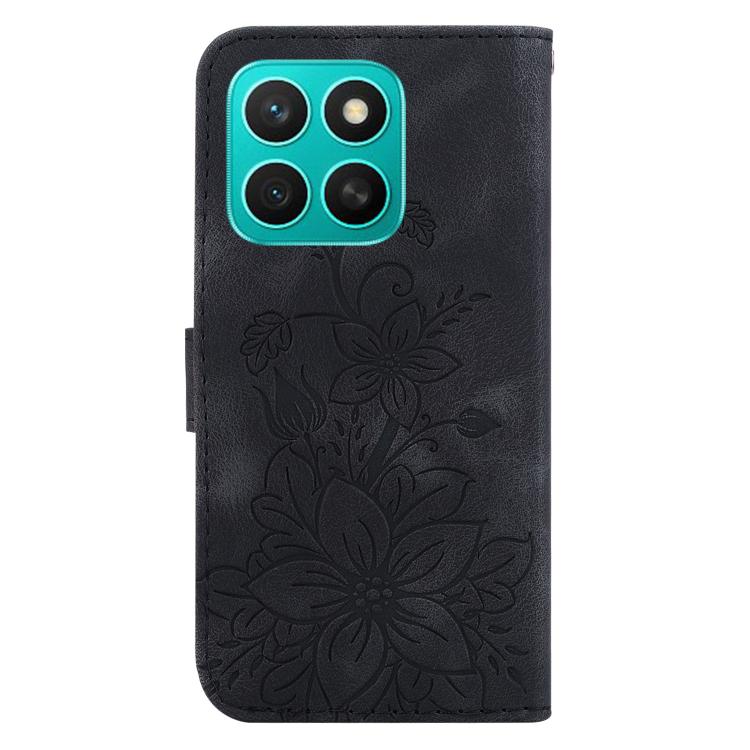 For Honor X8c 4G Lily Embossed Leather Phone Case