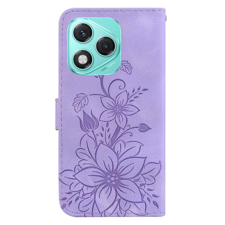 For Honor 400 Lite Global Lily Embossed Leather Phone Case