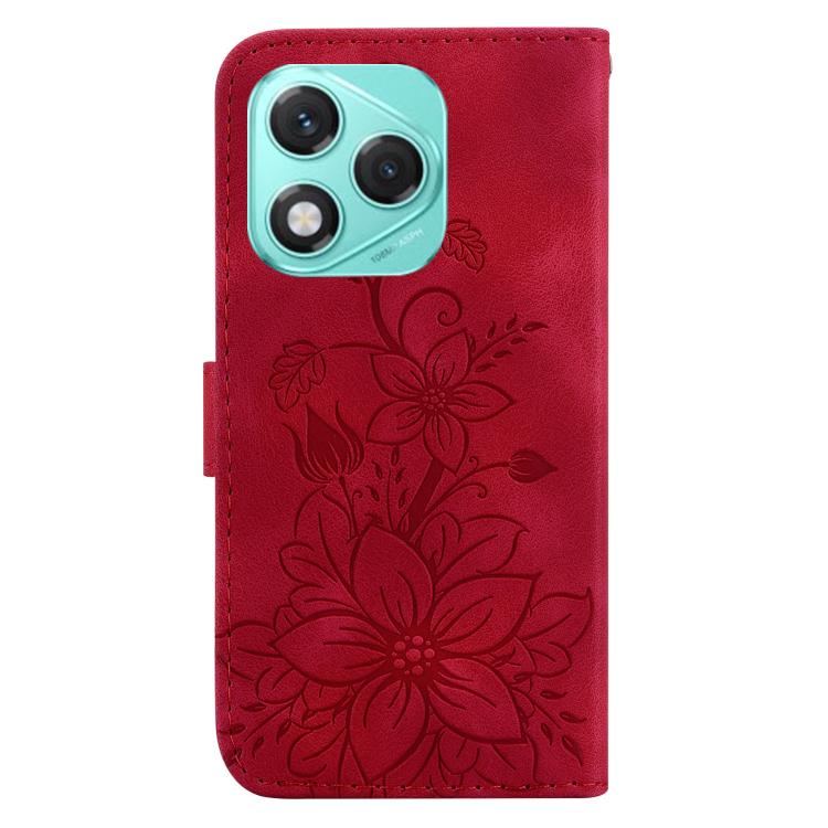 For Honor 400 Lite Global Lily Embossed Leather Phone Case