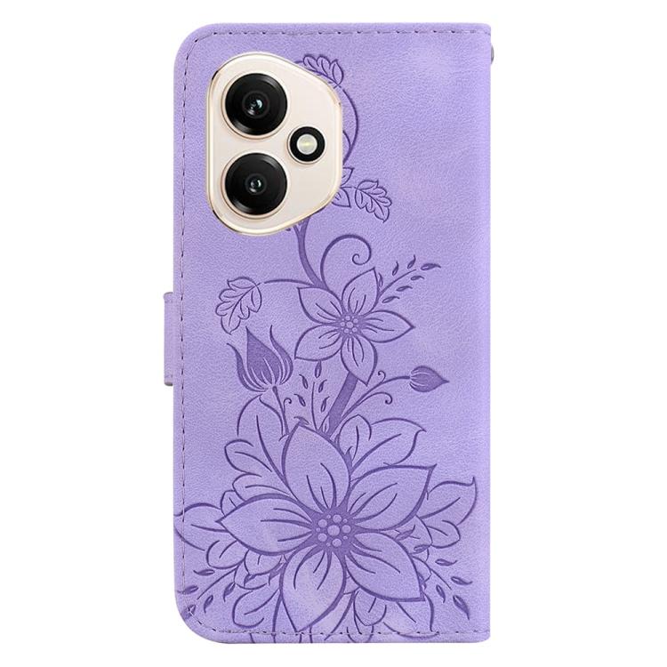 For Honor 400 Global 156.5mm Lily Embossed Leather Phone Case