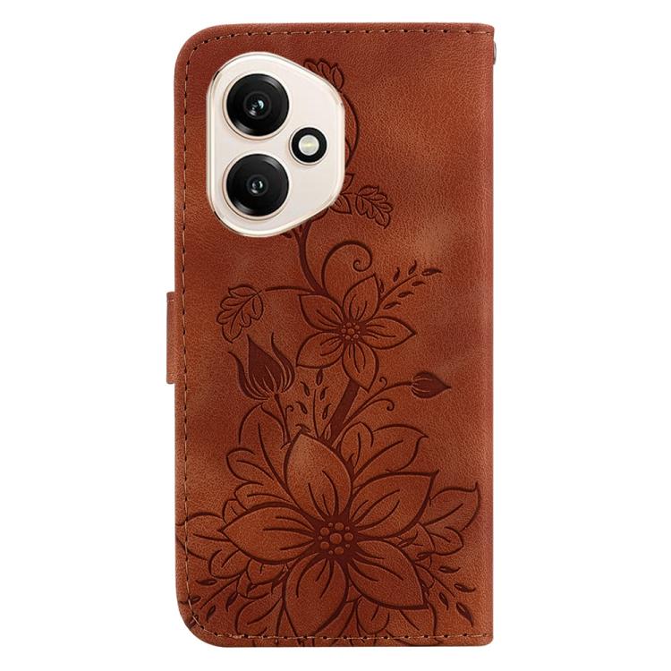 For Honor 400 Global 156.5mm Lily Embossed Leather Phone Case