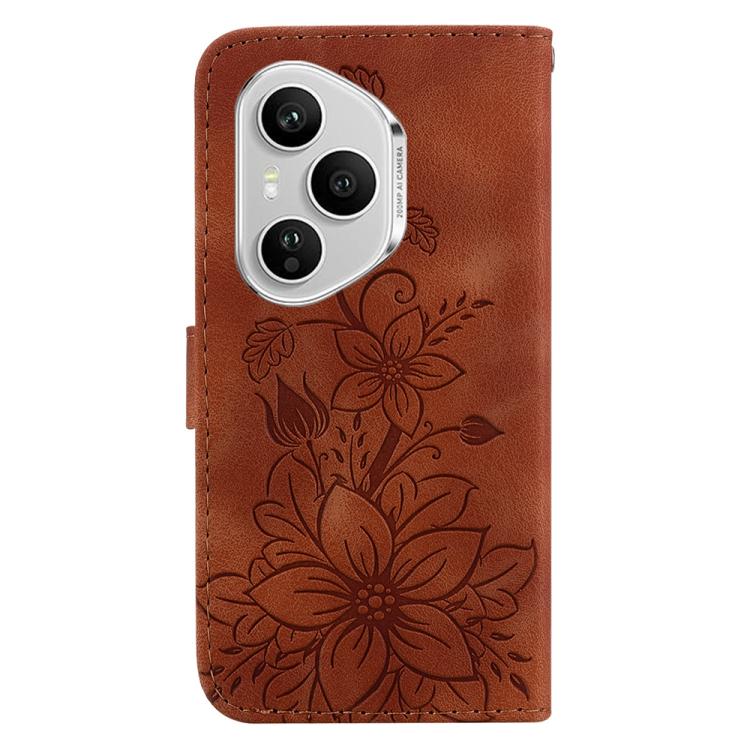 For Honor 400 Pro Global 160.8mm Lily Embossed Leather Phone Case