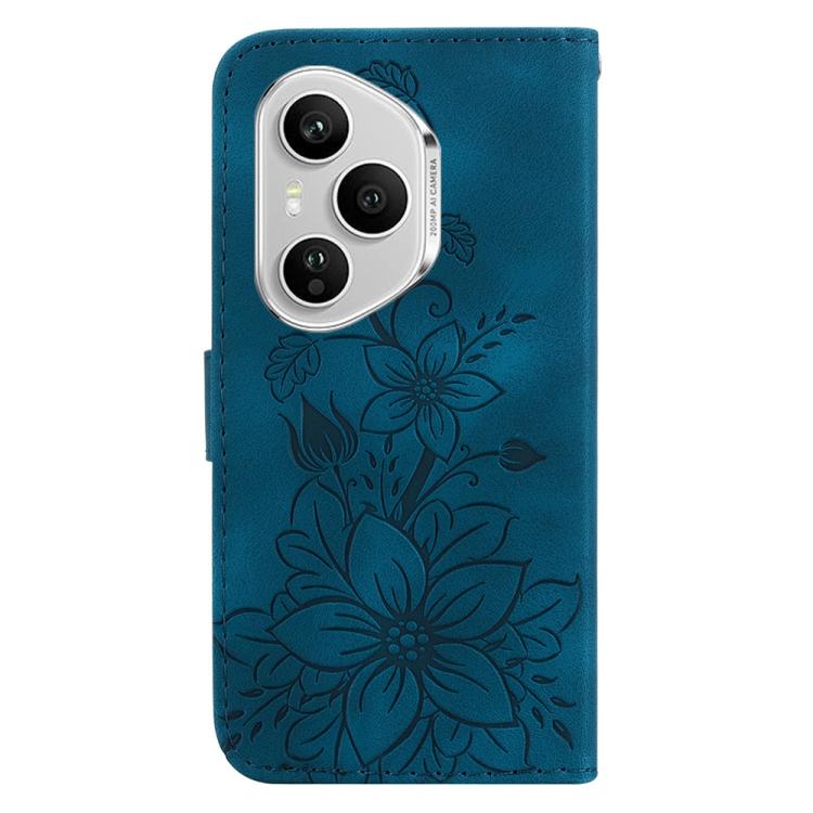 For Honor 400 Pro Global 160.8mm Lily Embossed Leather Phone Case