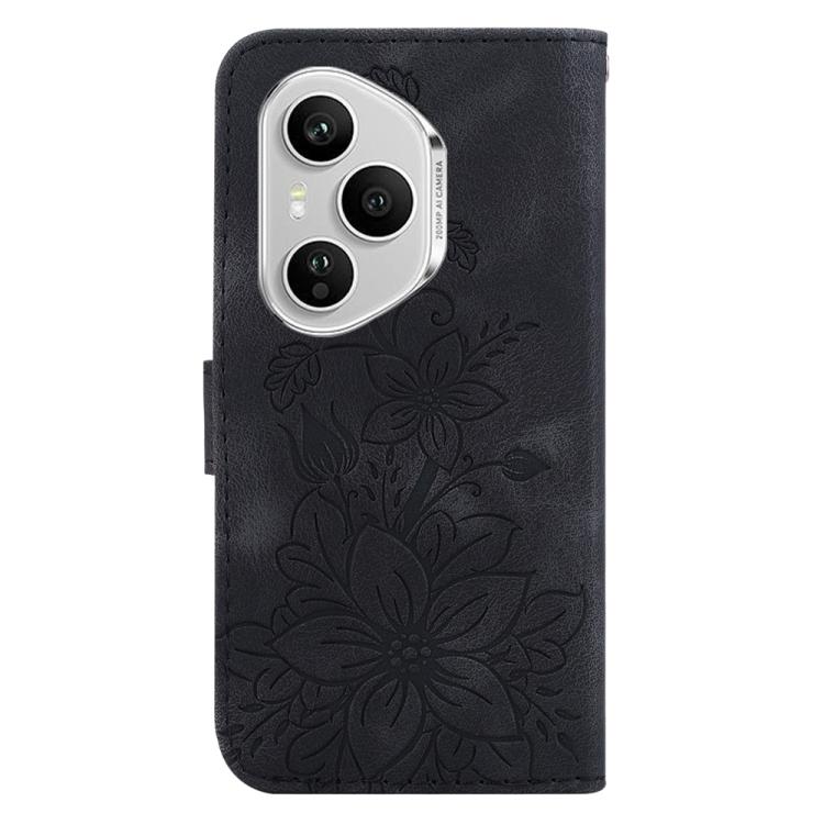 For Honor 400 Pro Global 160.8mm Lily Embossed Leather Phone Case