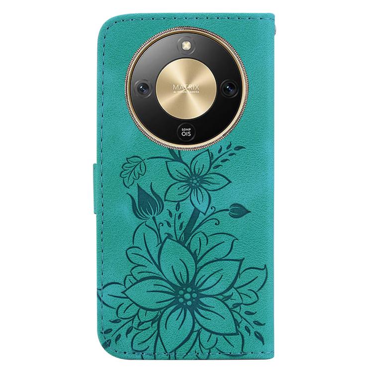 For Honor X70 5G Lily Embossed Leather Phone Case
