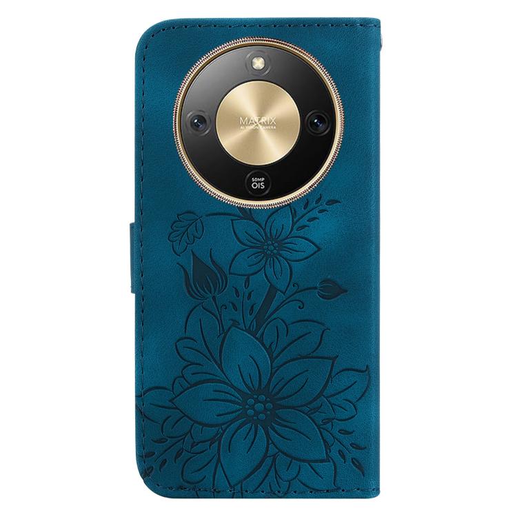 For Honor X70 5G Lily Embossed Leather Phone Case