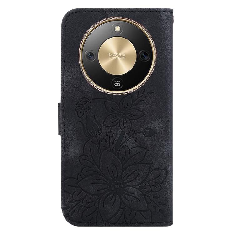 For Honor X70 5G Lily Embossed Leather Phone Case
