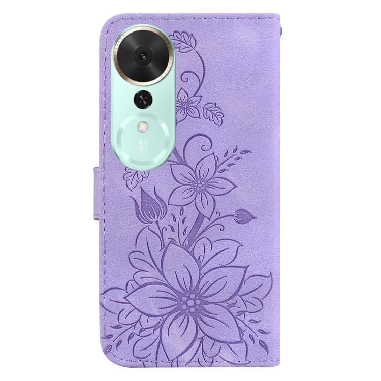 For Honor Play 70 Plus Lily Embossed Leather Phone Case