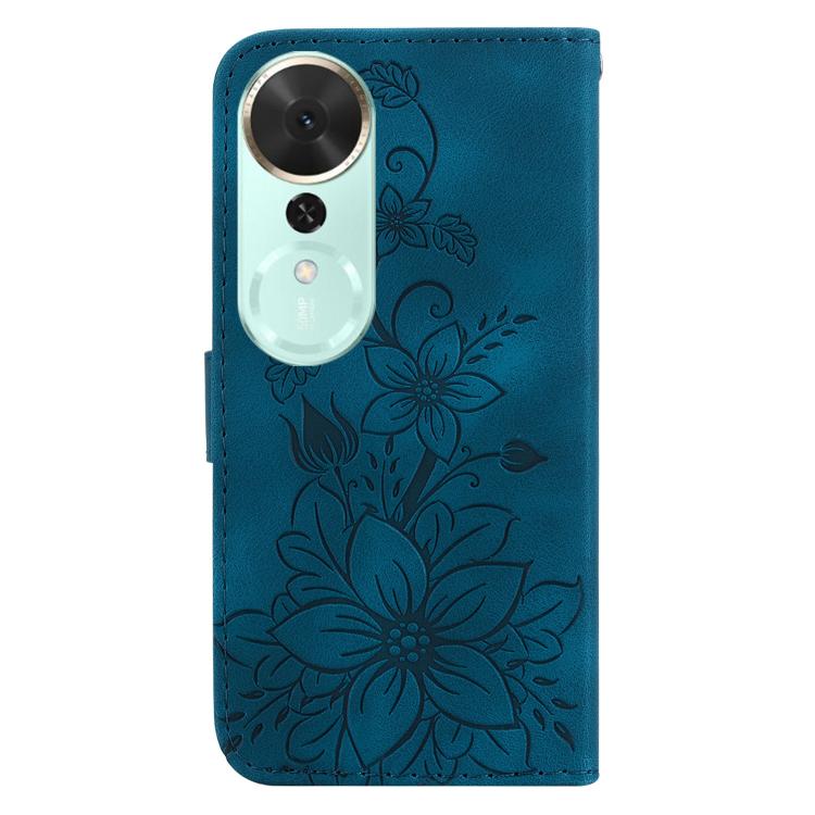 For Honor Play 70 Plus Lily Embossed Leather Phone Case