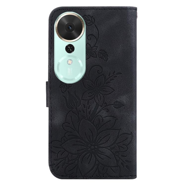 For Honor Play 70 Plus Lily Embossed Leather Phone Case