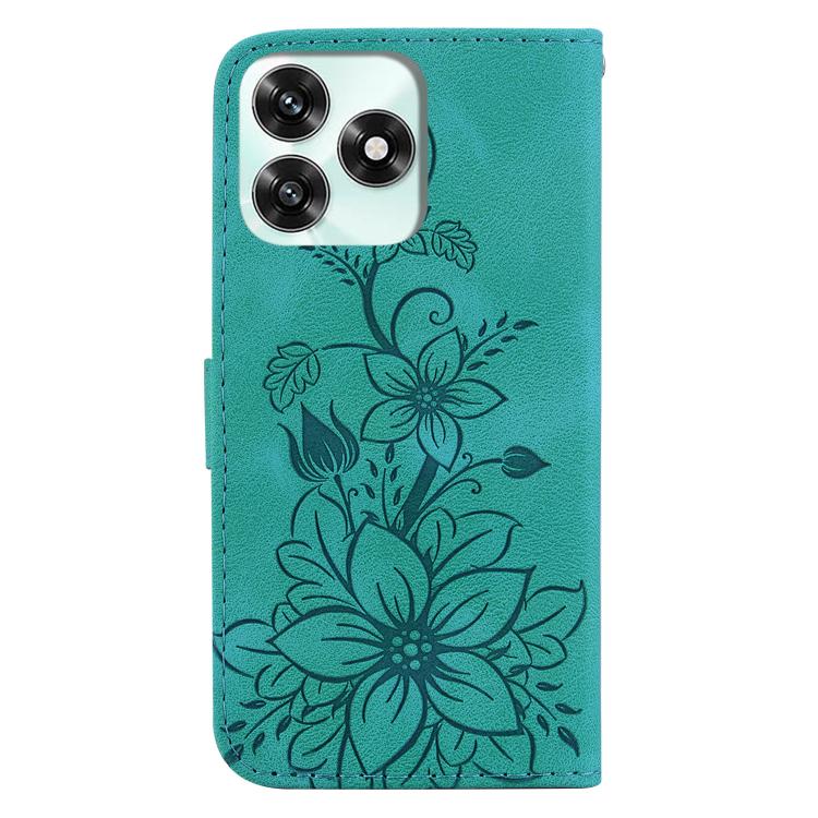 For Honor X5c 4G / X5c Plus Lily Embossed Leather Phone Case