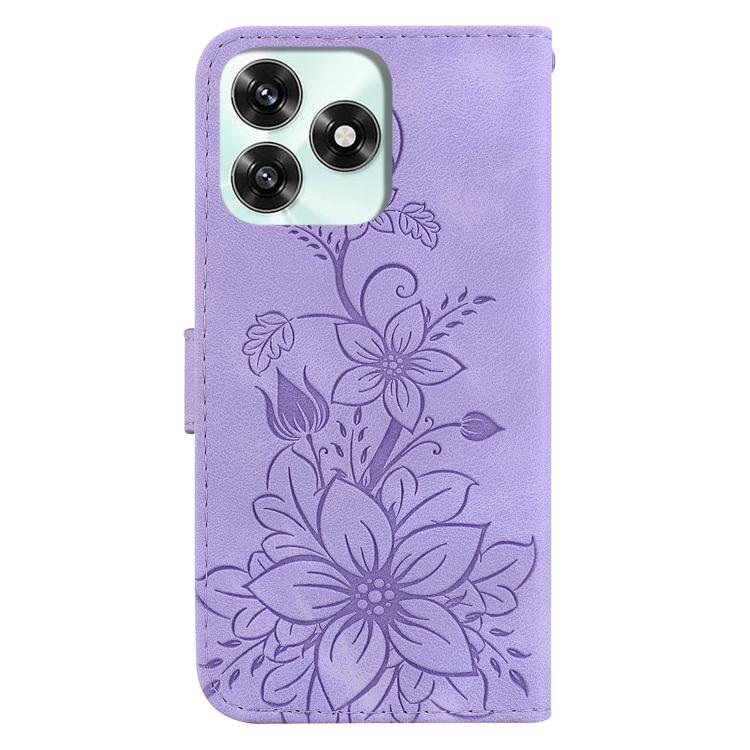 For Honor X5c 4G / X5c Plus Lily Embossed Leather Phone Case