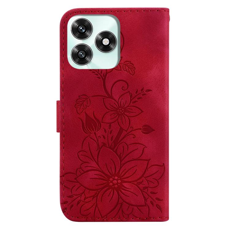 For Honor X5c 4G / X5c Plus Lily Embossed Leather Phone Case