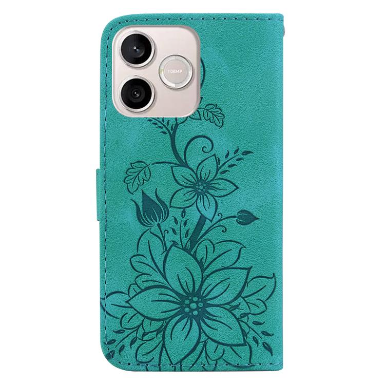 For Honor 600 Lite Global Lily Embossed Leather Phone Case