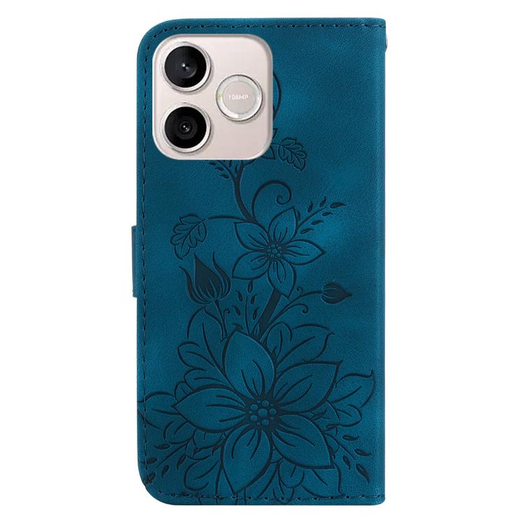 For Honor 600 Lite Global Lily Embossed Leather Phone Case