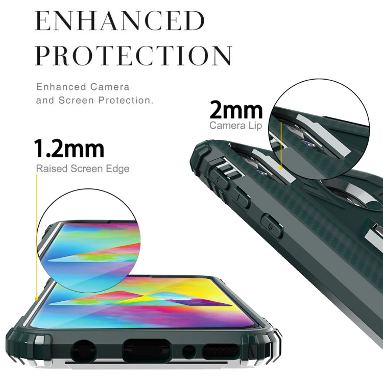 For Samsung Galaxy A20 / A30 / M10S Carbon Fiber Protective Case with 360 Degree Rotating Ring Holder