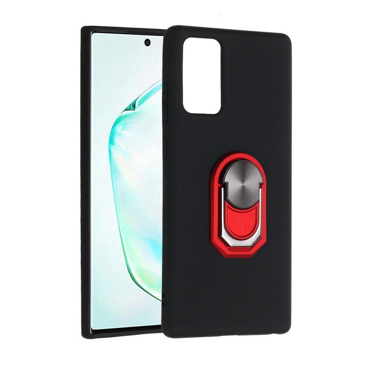 For Samsung Galaxy Note20 5G Black Armor PC + TPU Shockproof Protective Case with Ring Holder(Black Red)
