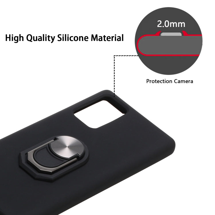 For Samsung Galaxy Note20 5G Black Armor PC + TPU Shockproof Protective Case with Ring Holder(Black Red)