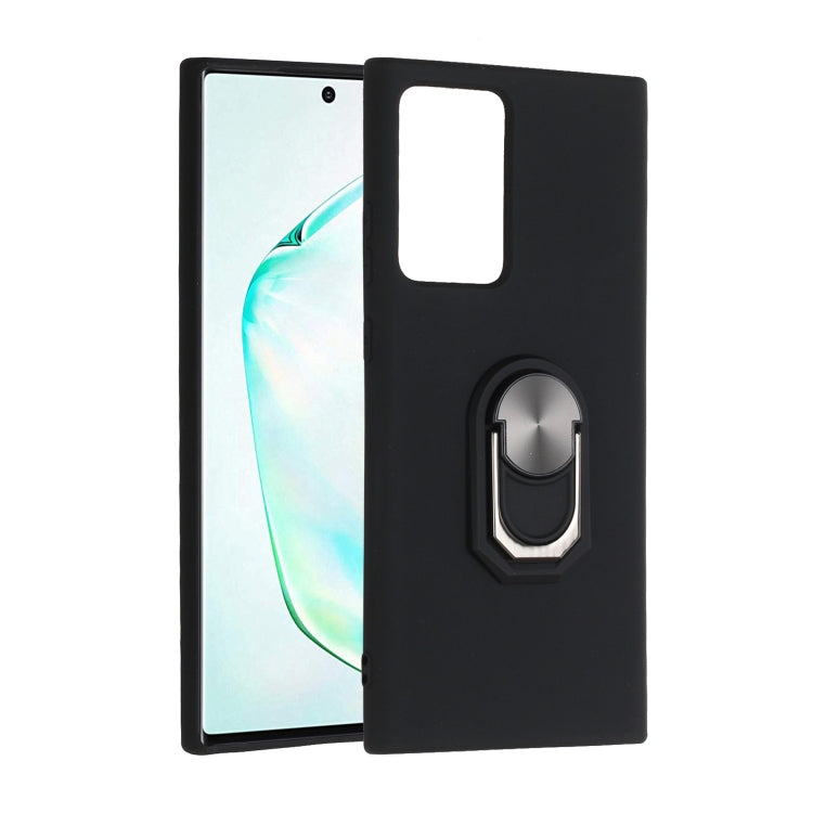 Black Armor PC + TPU Shockproof Protective Case with Ring Holder(Black)