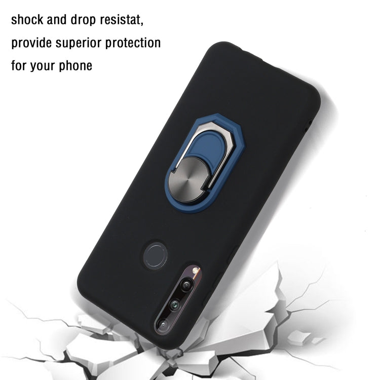 For Huawei Y6p (2020) Black Armor PC + TPU Shockproof Protective Case with Ring Holder