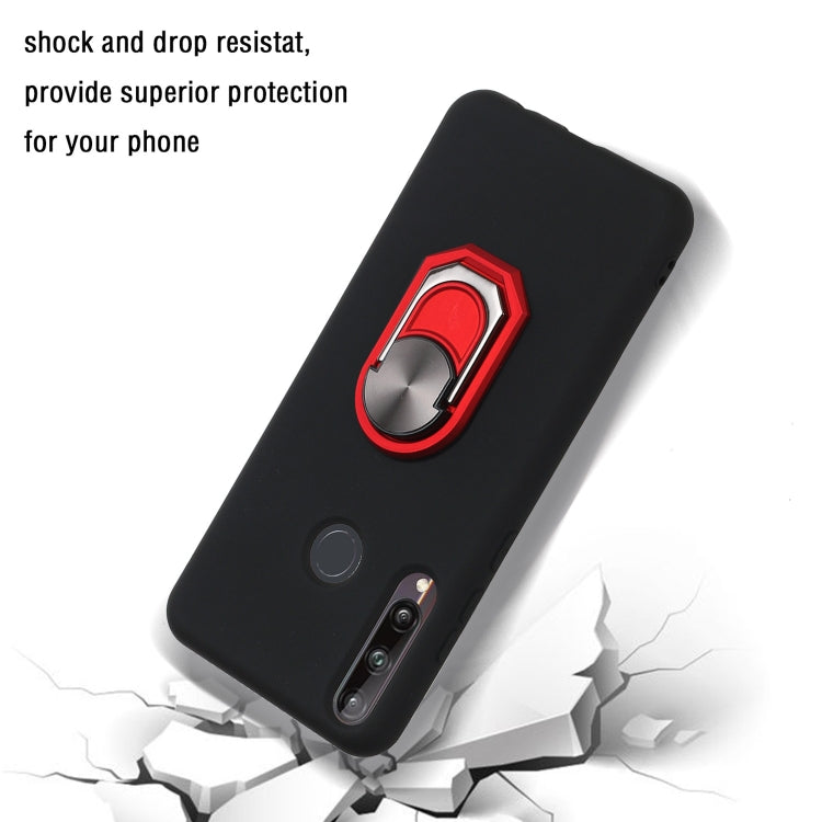 For Huawei Y6p (2020) Black Armor PC + TPU Shockproof Protective Case with Ring Holder