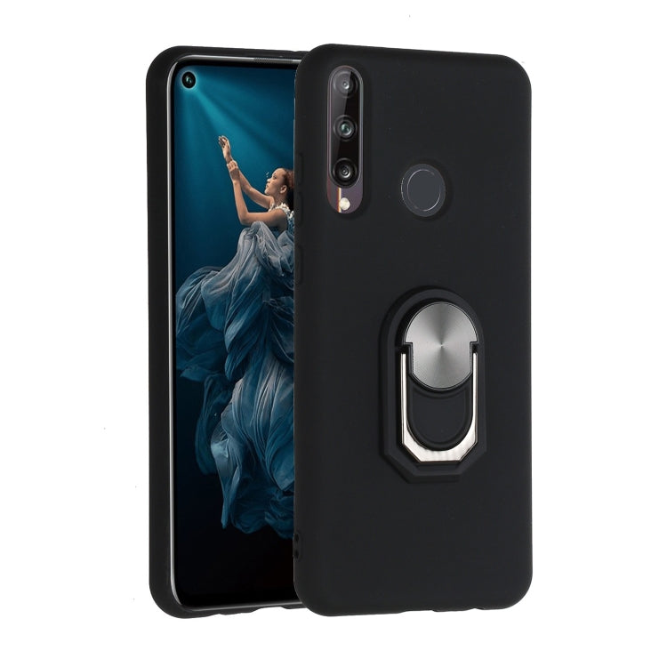 For Huawei Y6p (2020) Black Armor PC + TPU Shockproof Protective Case with Ring Holder