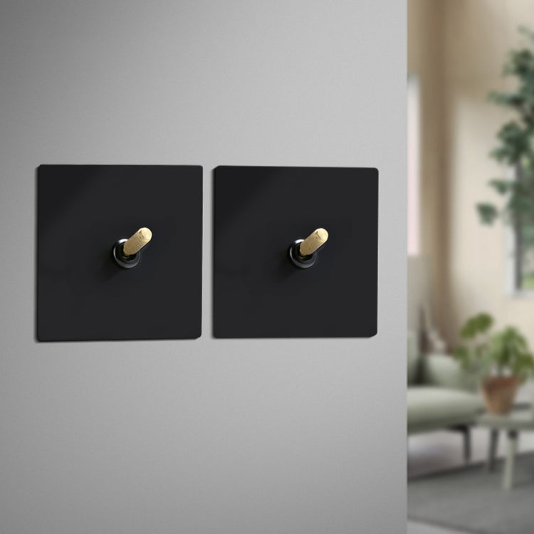 86mm Retro Copper Panel Hand Switch Panel, Style:Black Gold-Single Open
