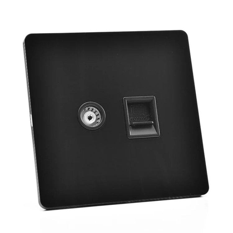 86mm Retro Copper Panel Hand Switch Panel, Style:TV Hole-Computer Hole