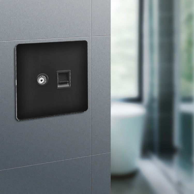 86mm Retro Copper Panel Hand Switch Panel, Style:TV Hole-Computer Hole